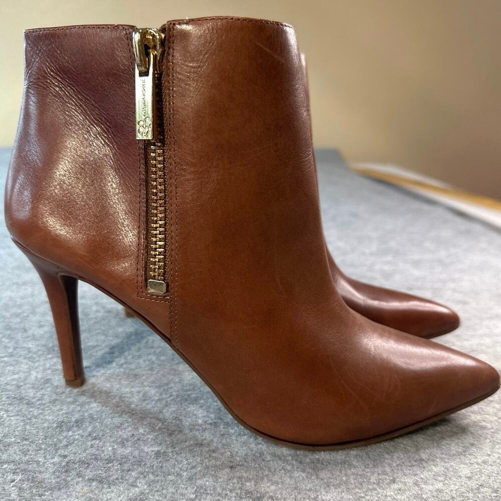 Jessica Simpson Lafay leather ankle booties brown womens size 8.5